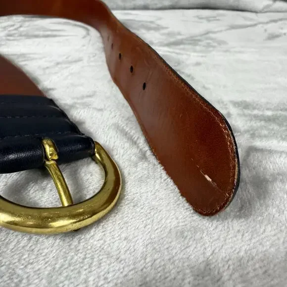 Coach Black Leather Belt with Gold Buckle - Picture 7 of 14